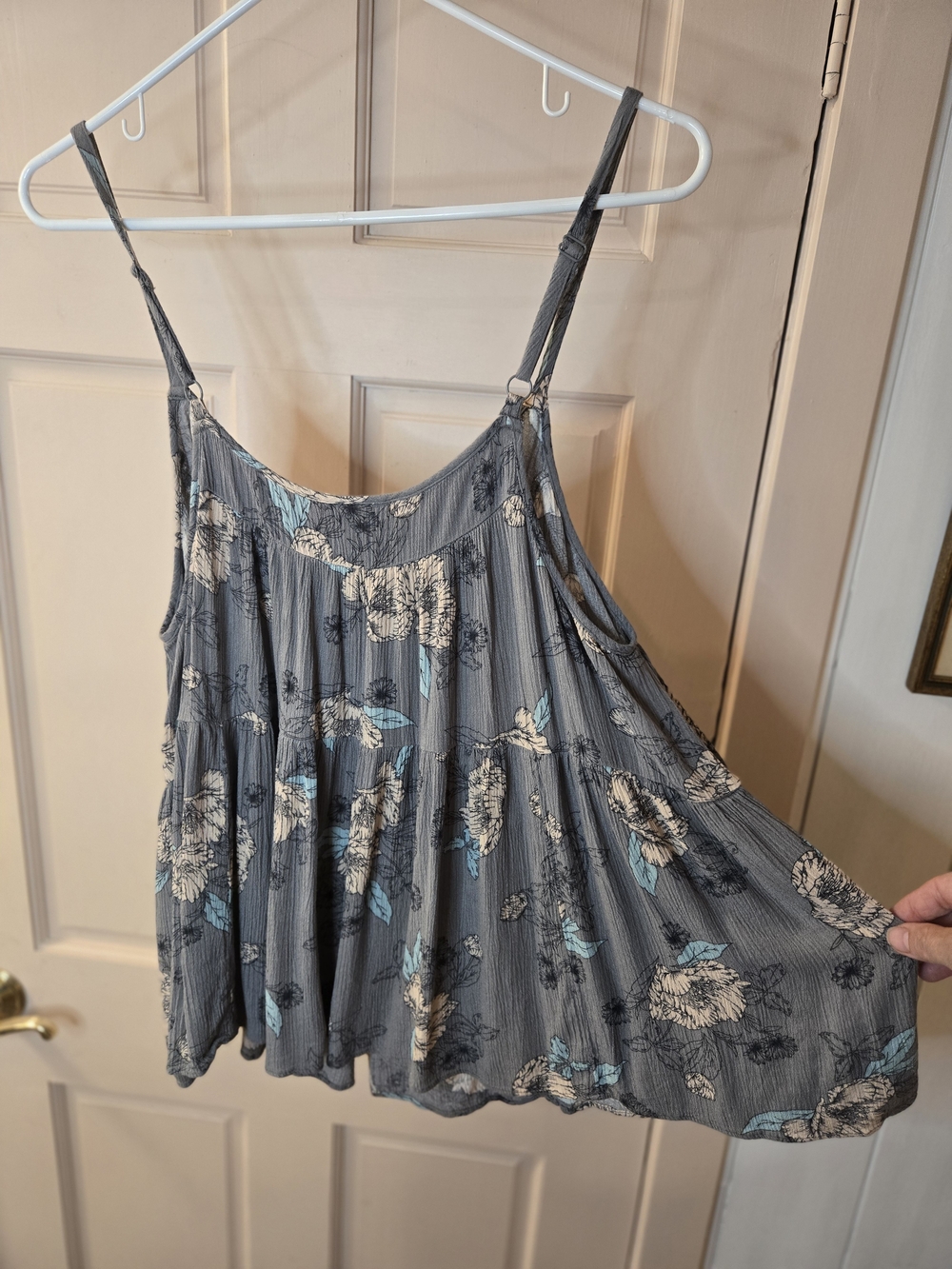 torrid Slate Blue Floral Babydoll Pleated Camisole